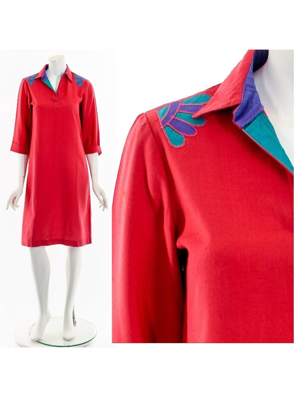 Pink Wearable Art Applique Dress